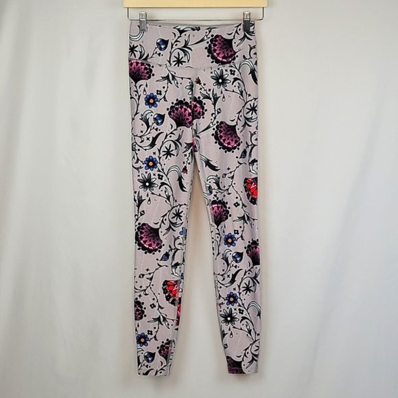 Nike Dri Fit Gray Floral Leggings Size XS - Picture 2 of 10